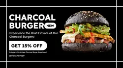 Food Promotion Charcoal burger Facebook Cover