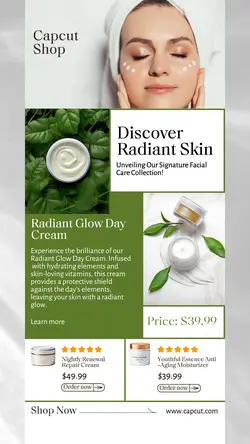 Beauty Facial Cream Product Display Tiktok