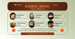 Food & Beverage Ramen Menu Facebook App Ad
