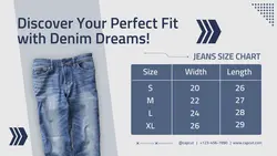 Fashion Denim Size Chart Product Display