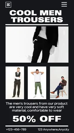 Cool Men's Trousers Product Sales Promotion