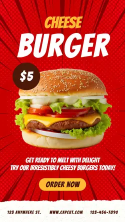 Cheese Burger Promotion Instagram Story