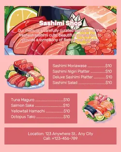 Sashimi Shop Menu