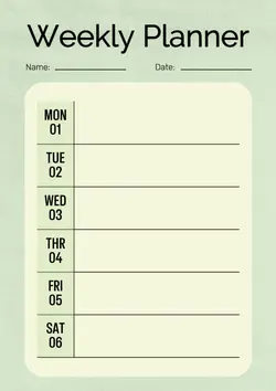 Non-marketing Weekly Planner Green