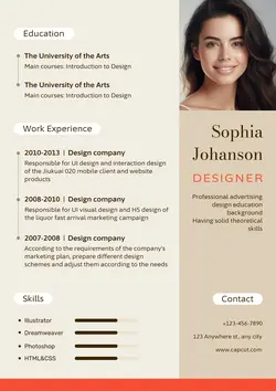 Education Personal resume Product display Business