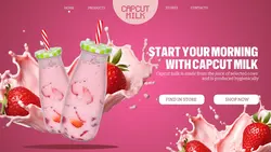 FOOD STRAWBERRY MILK BOTTLE WEB UI