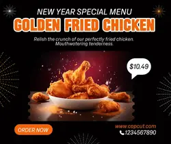 New Year Fried Chicken Promotion Facebook Post