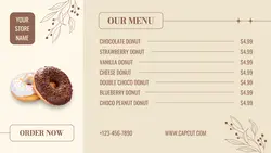 Minimalist Brown Donut Menu Twitter Post
