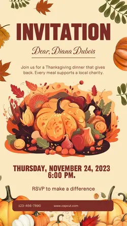 Thanksgiving Dinner Party Invitation Tiktok Post