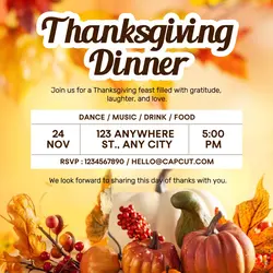 Thanksgiving Dinner Invitation Instagram Post