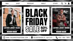 Black Friday Leather Jacket Promotion Twitter Post