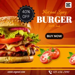 Food Burger Promotional Display Instagram Post