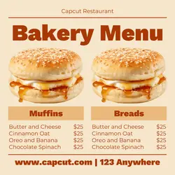 Food Bakery Menu Display Instagram Post