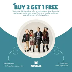 Fashion clothing kid promotion instagram post