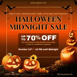 Halloween Midnight Sale Promotion Instagram Post