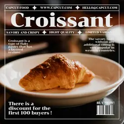 Brown White Minimalist Food Croissant Promotion Instagram Post