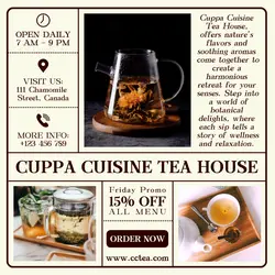 Food and Beverage Tea House Promo Instagram Post