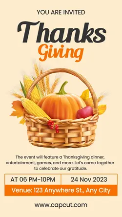 Thanks Giving Invitation Instagram Story