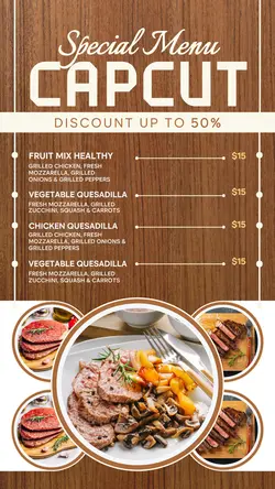 food and beverage sales promotion menu post modern wood