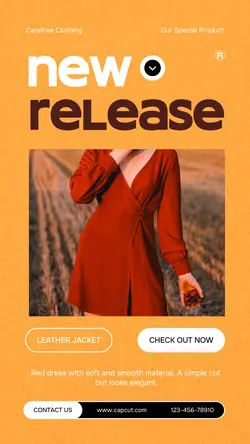 Fashion Red Dress New Release Instagram Story