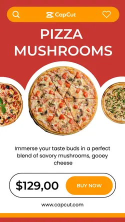 Pizza Mushrooms Promotion Instagram Story