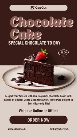 Chocolate Cake Product Display Instagram story