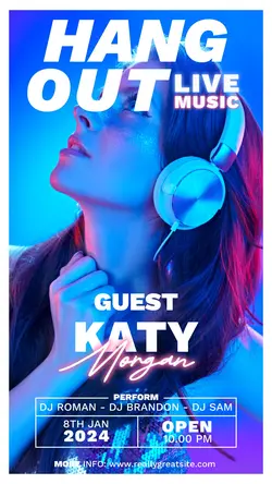 Hangout Live Music flyer Instagram Story