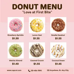 Donut Menu Instagram Post