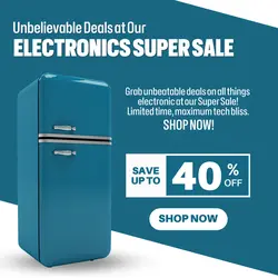E-commerce Electronics Refrigerator Product Display Minimalistic