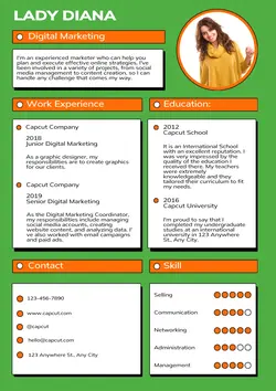 Business Resume Digital Marketing
