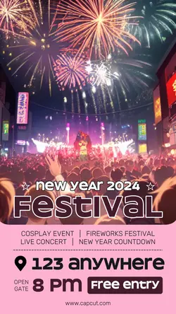 New Year Festival Event Promotional Poster