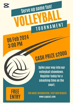 Sports Event Poster Blue Green & Yellow Orange