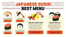 Food and Beverage Menu Sushi Facebook Cover