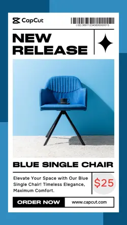 Blue Single Chair Promotion Instagram Story