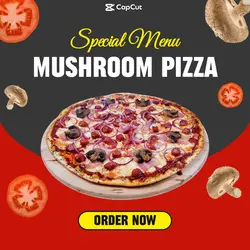 Special Menu Mushroom Pizza Instagram Post