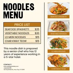 Noodles Menu Instagram Post