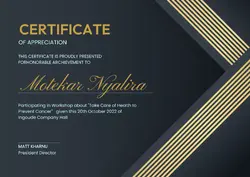 Non-marketing Education - Certificate Gold Modern