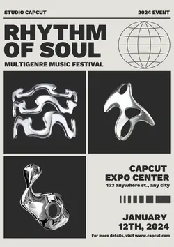 Non-marketing Music Festival Black Minimalist