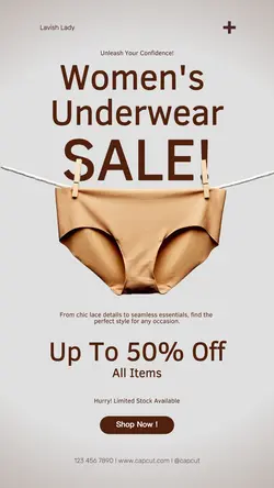 Fashion Women's Underwear Sale Instagram Story