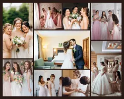Non-marketing photo collage brown wedding day