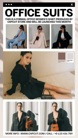 Office Suits Women's 6 Multi- Product Image Product Display TikTok Cream Minimalist