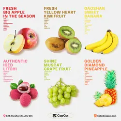 Foods fruits Effect display commercial affairs