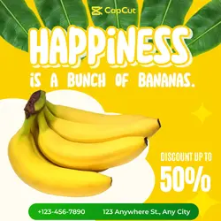 Food and Beverage - Banana Shop Facebook Post Template
