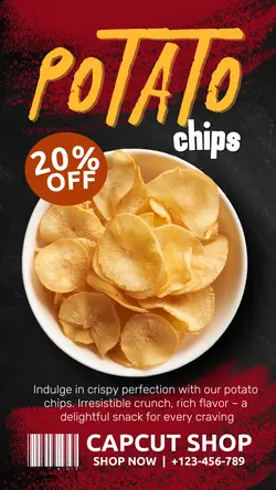 Potato Chips Brush Style Instagram Story