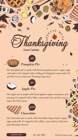 Thanksgiving Special Menu TikTok Post