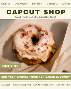 Food Caramel Donut Special Price Display Portrait Instagram