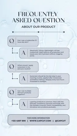 Frequently asked question Skincare Product for Instagram Story