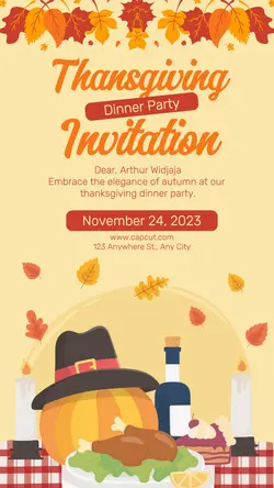 Thanksgiving Dinner Invitation Instagram Story