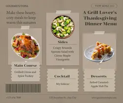 Food Grill-Lover's Thanksgiving Menu Facebook Post