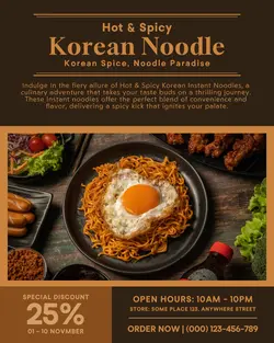 hot & spicy korean noodle instagram post